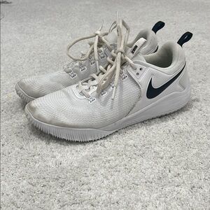 Nike White and Black Volleyball Shoes